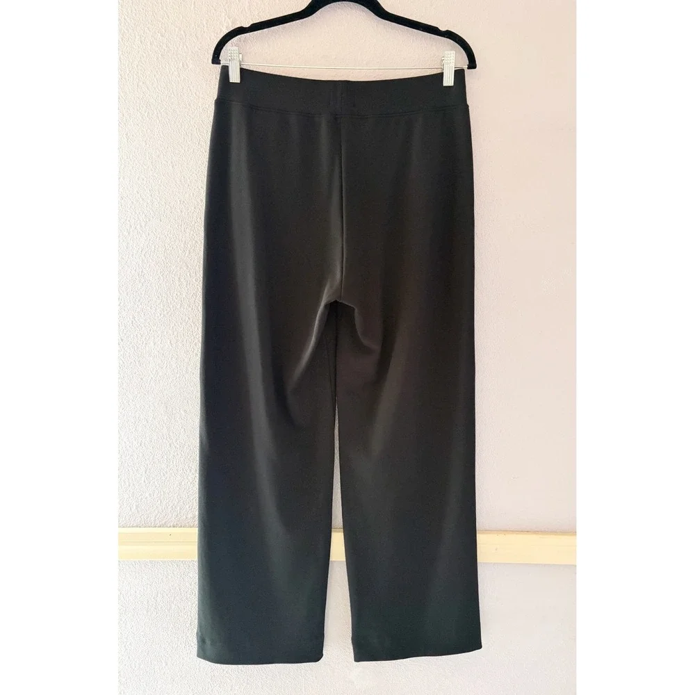 AYR The High Hopes Pants Black Wide Leg Pima Cotton Blend Size Large - Picture 6 of 6